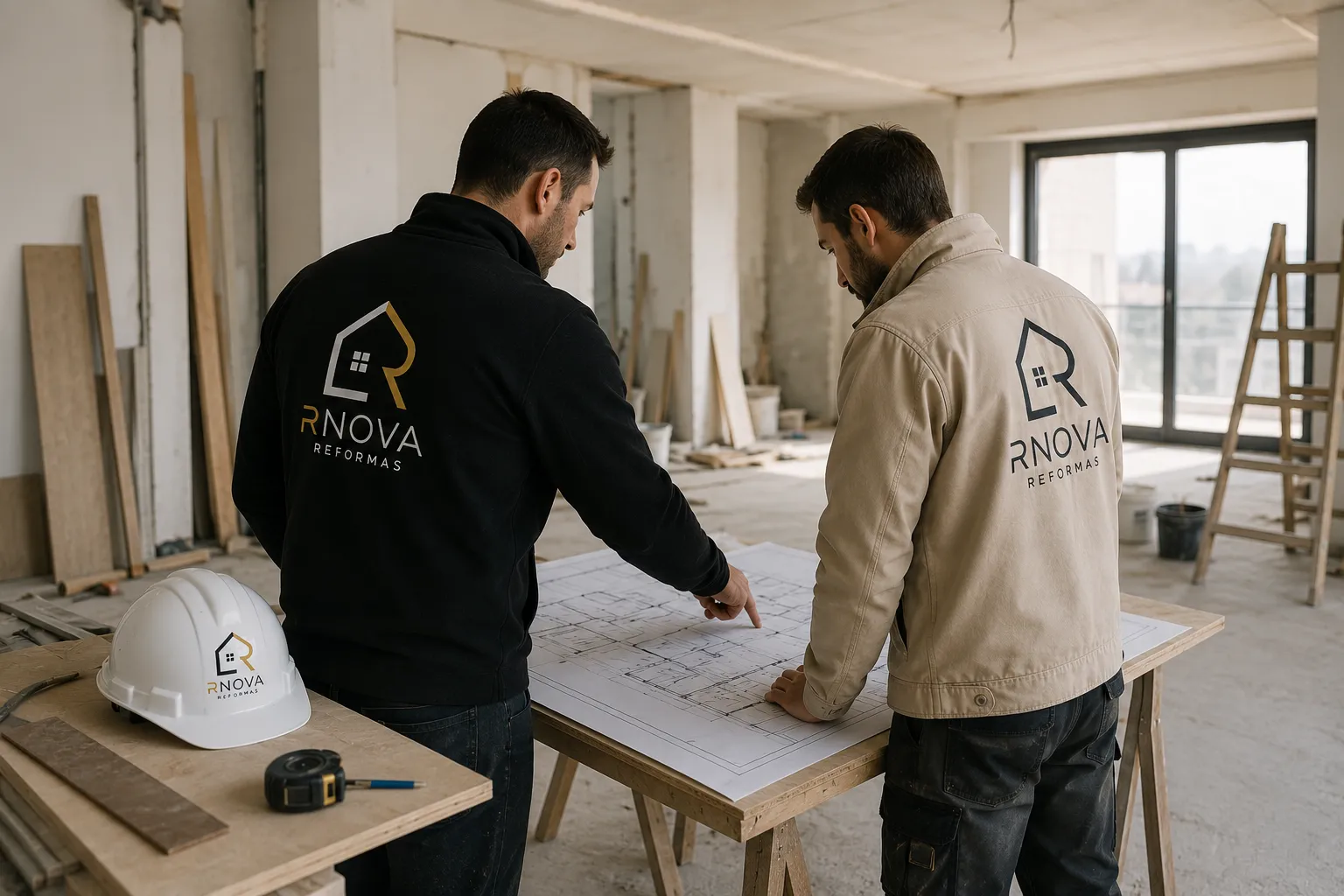 Profesional de RNOVA Reformas realizando un trabajo